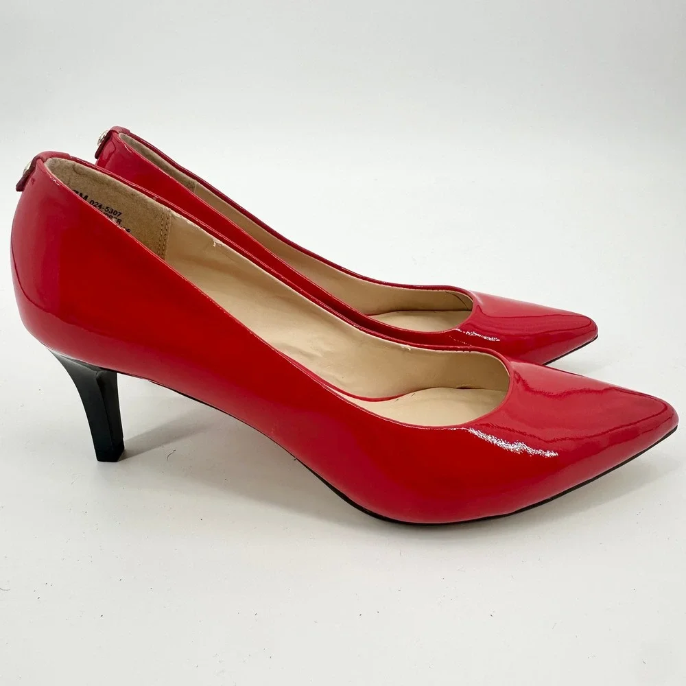 Monet red patent